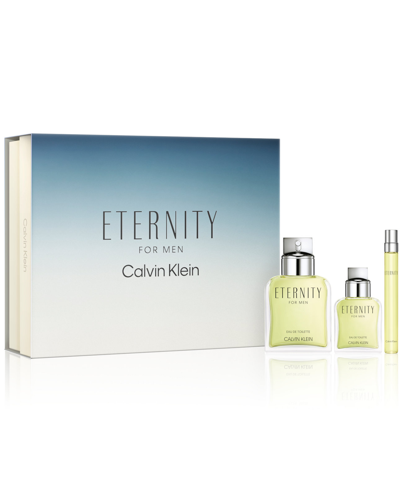 Набор мужских парфюмов Eternity Eau de Toilette, 3 штуки по 100 мл, 30 мл и 10 мл, свежий аромат с бергамотом и шалфеем Calvin Klein