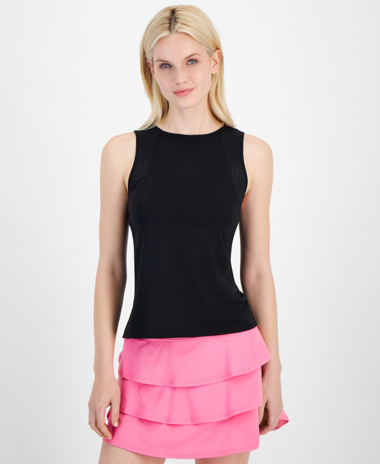 Women's Reflective Perforated Tank Top, Created for Macy's ID Ideology