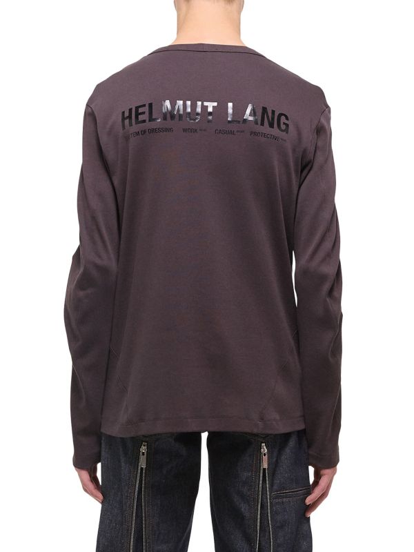 Хлопковая футболка с длинным рукавом Helmut Lang Apex и круглым вырезом Helmut Lang