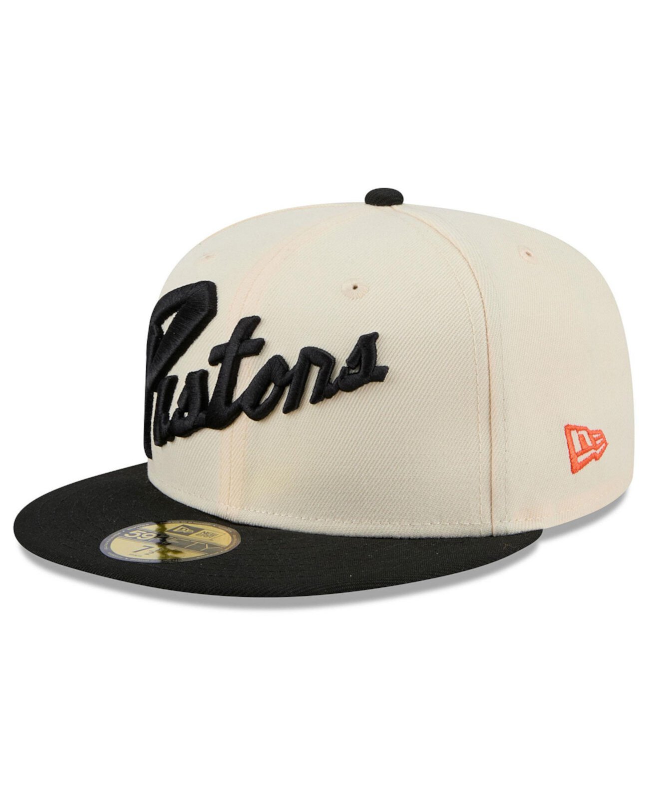 Кепка 59FIFTY из коллекции 2024/25 Detroit Pistons, бежевая, с плоским козырьком New Era