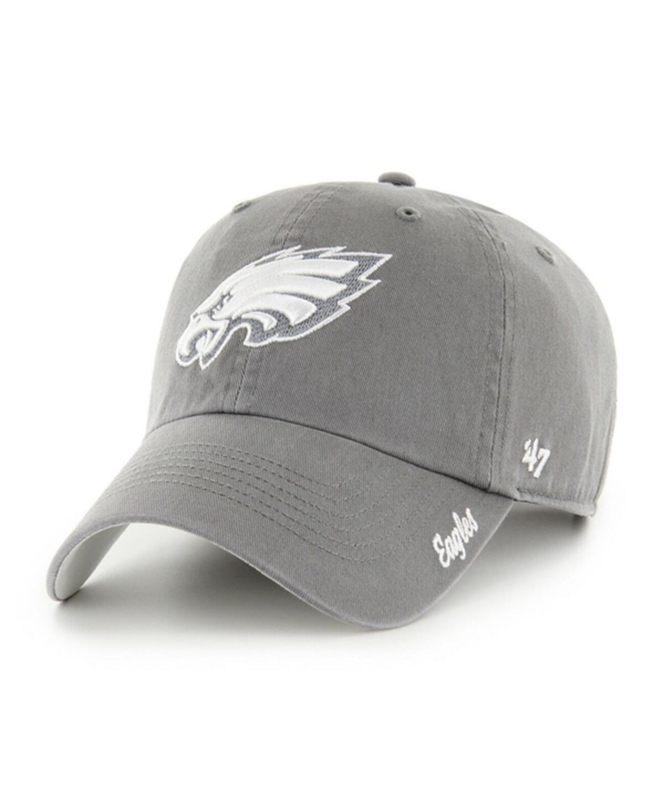 Женская серая бейсболка Philadelphia Eagles Luminance Cheer, регулируемый размер '47 Brand