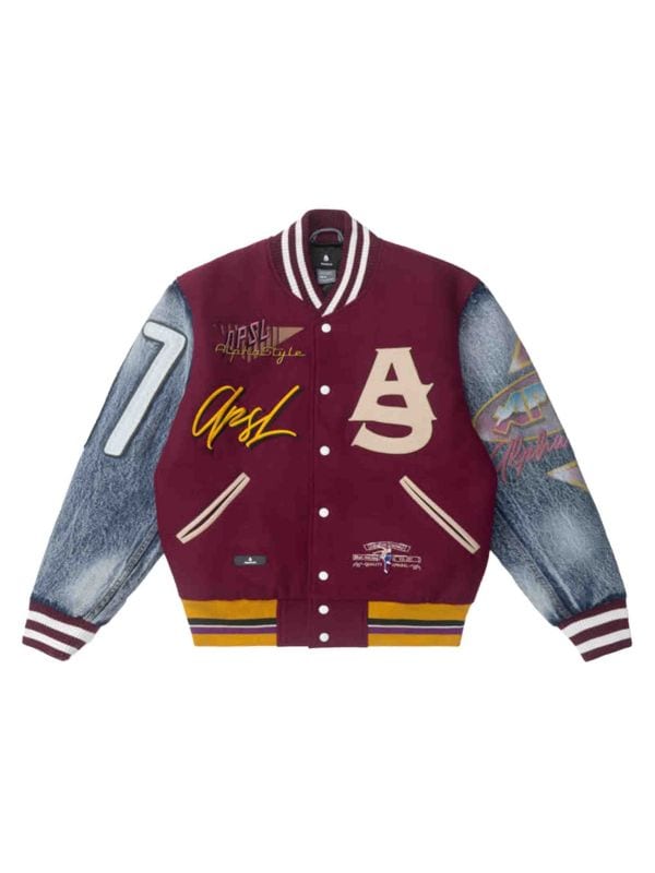 Куртка Burlington Letterman от AlphaStyle с воротником-стойкой и длинными рукавами AlphaStyle