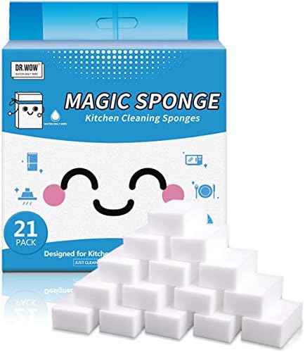 21 Pcs/Lot Magic Sponge,Melamine Sponge - 2X Thicken 2X Long Lasting Cleaning,Eraser Sponge in Kitchen Air Fryers, Bathroom, Office Work Well Dr.WOW