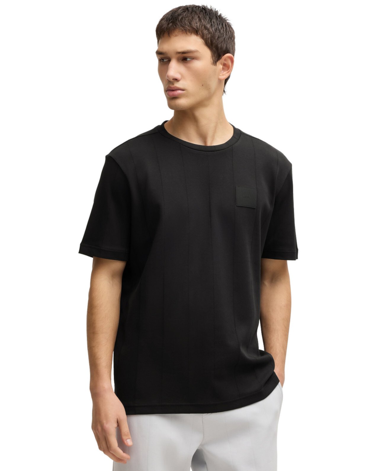 Men's Drop-Stitch Detail Relaxed-Fit T-Shirt Boss