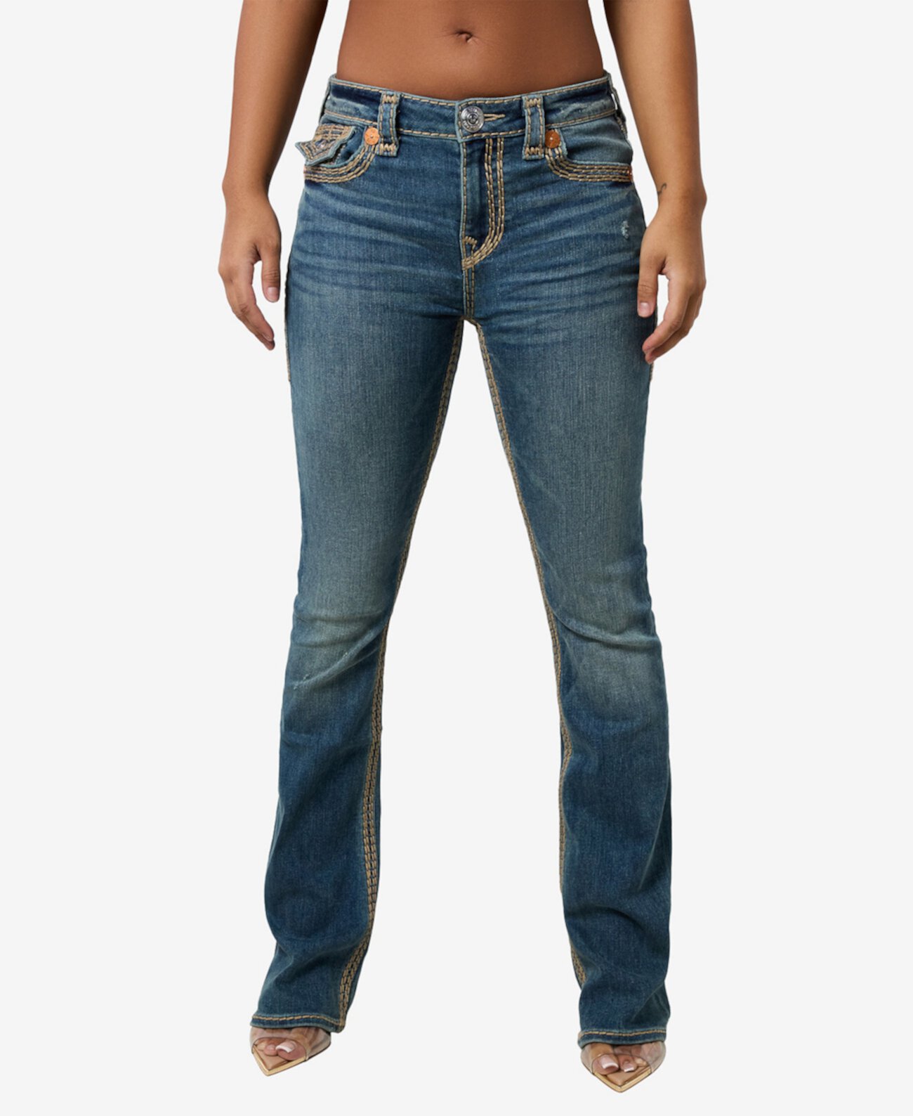 Джинсы женские Becca Super Q Bootcut из мягкого денима, классический 5- карманный стиль True Religion