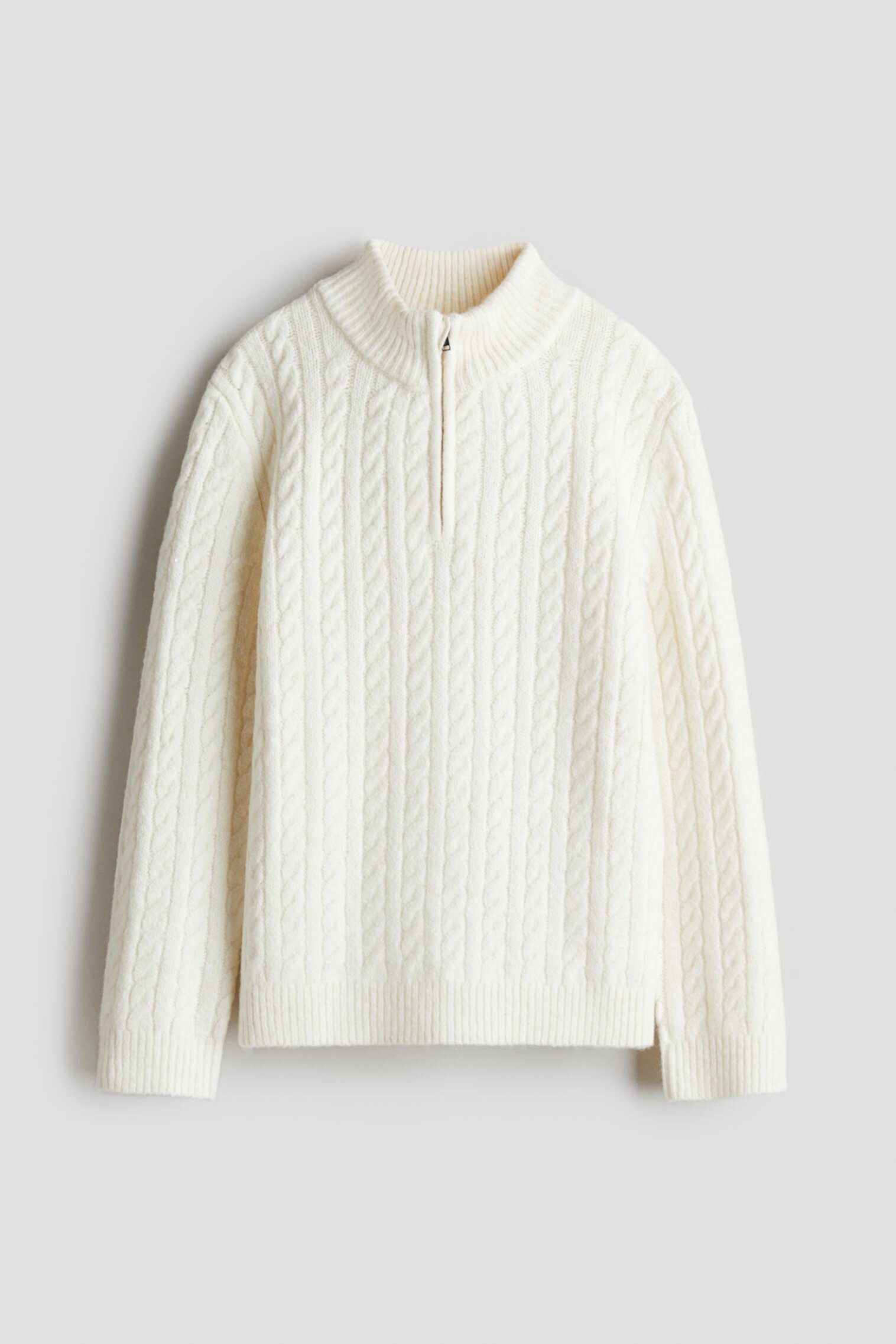 Cable-Knit Half-Zip Sweater H&M