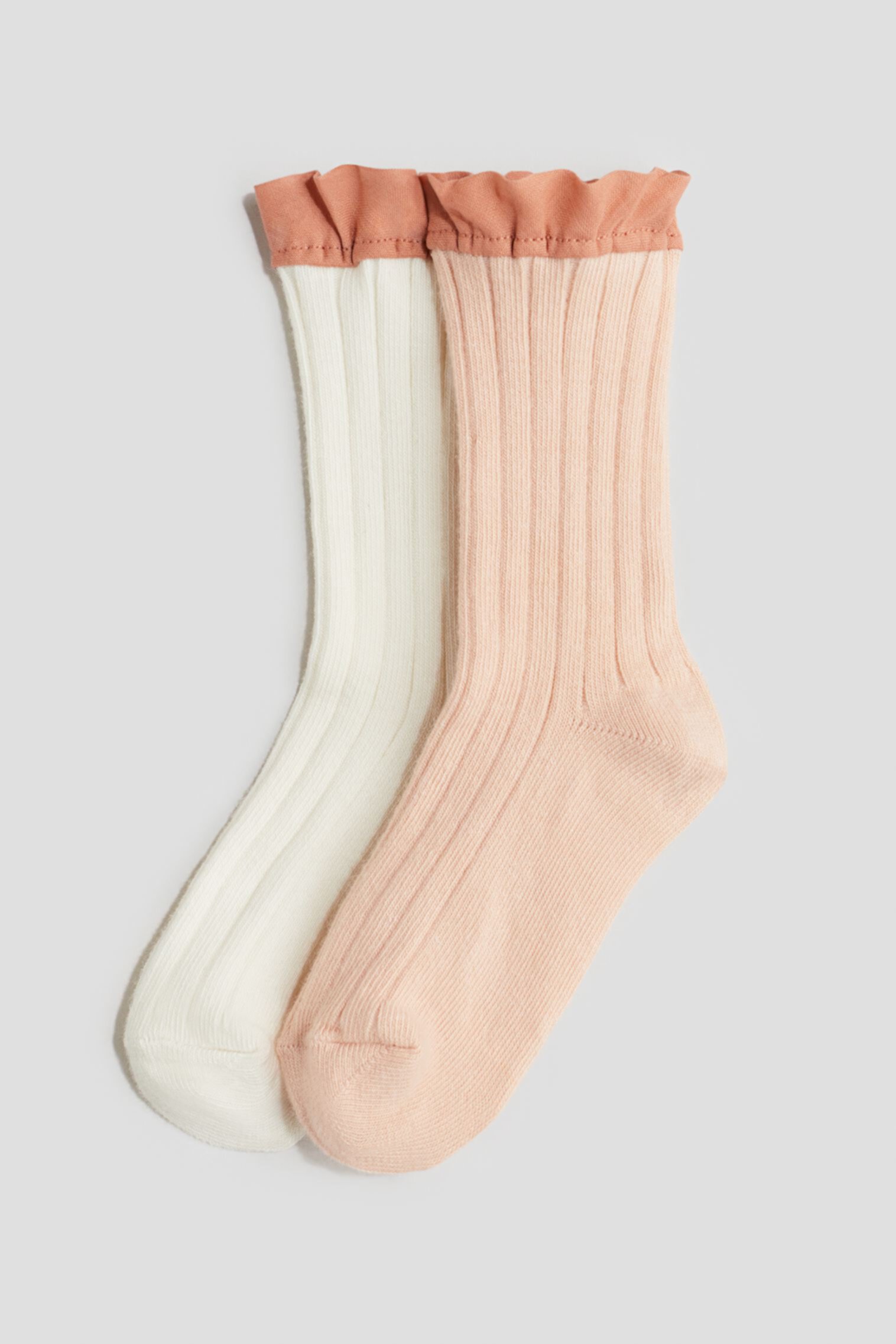 2-pack Ruffle-Trimmed Socks H&M