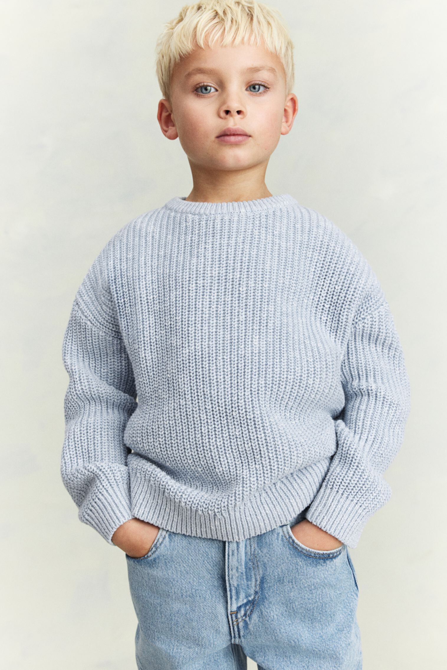 Patent-Knit Cotton Sweater H&M