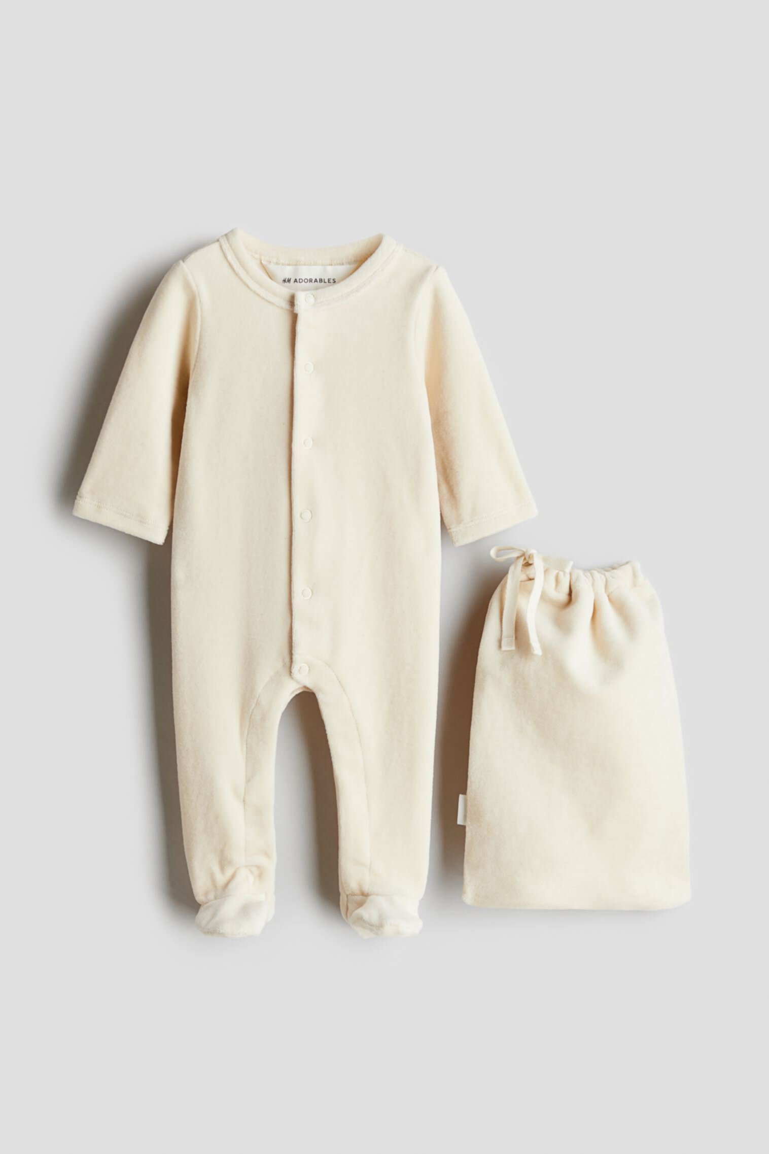 Подарочный набор велюрового пижамного комбинезона с сумочкой H&M Adorables H&M