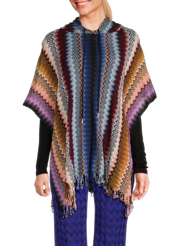 Кейп с капюшоном и открытыми боковыми швами Missoni, 100% хлопка, итальянское качество Missoni