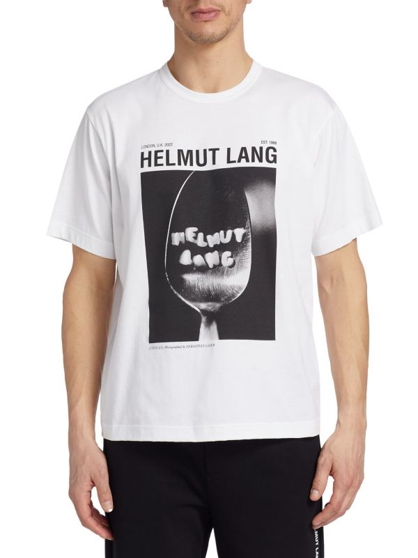 Футболка oversize с круглым вырезом Helmut Lang из 100% хлопка, производство Португалия Helmut Lang