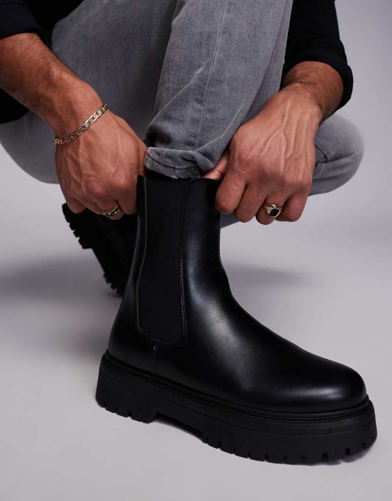 ASOS DESIGN chelsea boots in black with chunky soles Asos Design