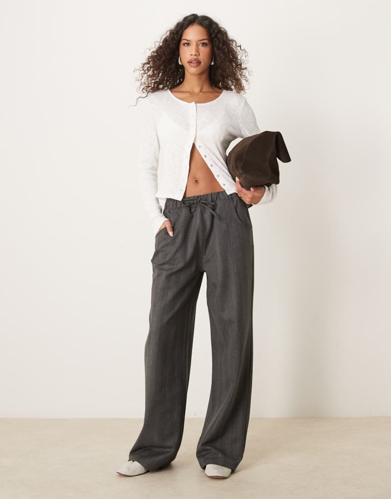 ASOS DESIGN tailored sweatpants with drawstring waist in gray Asos Design