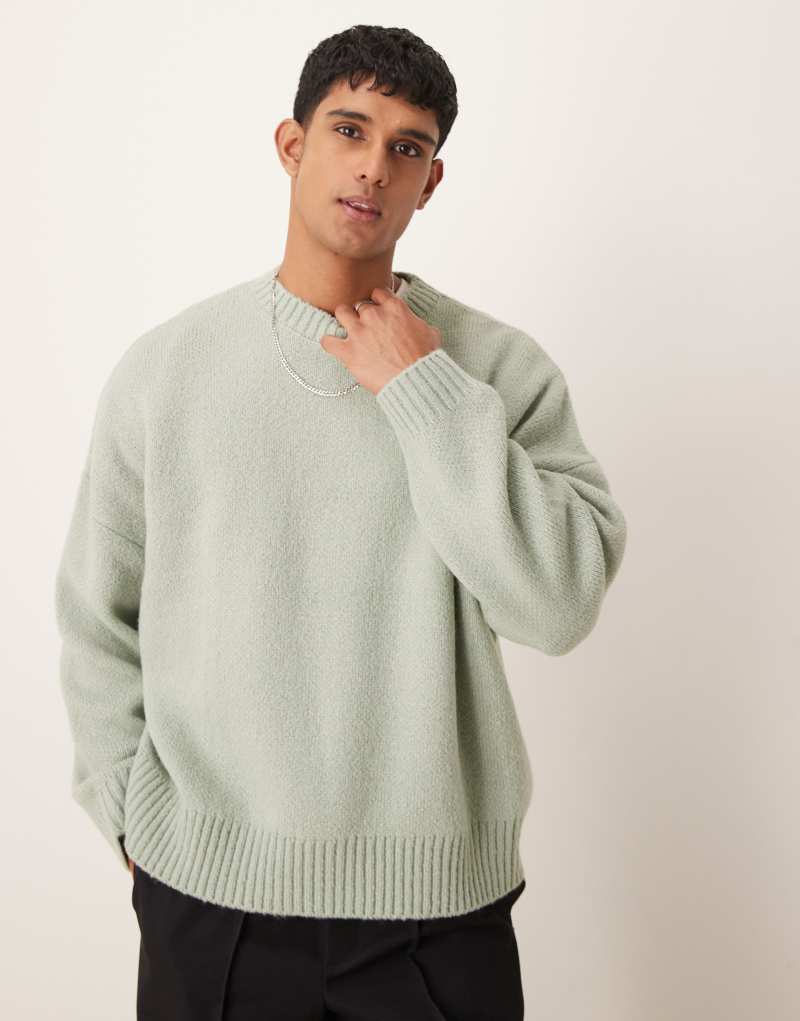 Кардиган ASOS DESIGN с эффектом оверсайз, мягкий трикотаж, crew neck Asos Design