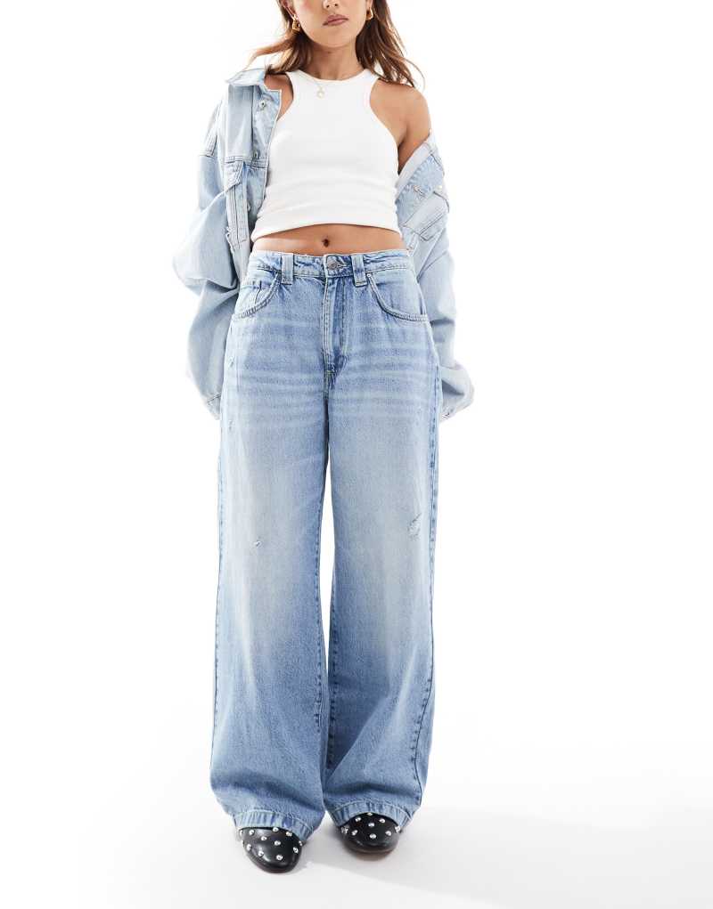 Cotton On low rise super baggy jeans in breeze blue Cotton On