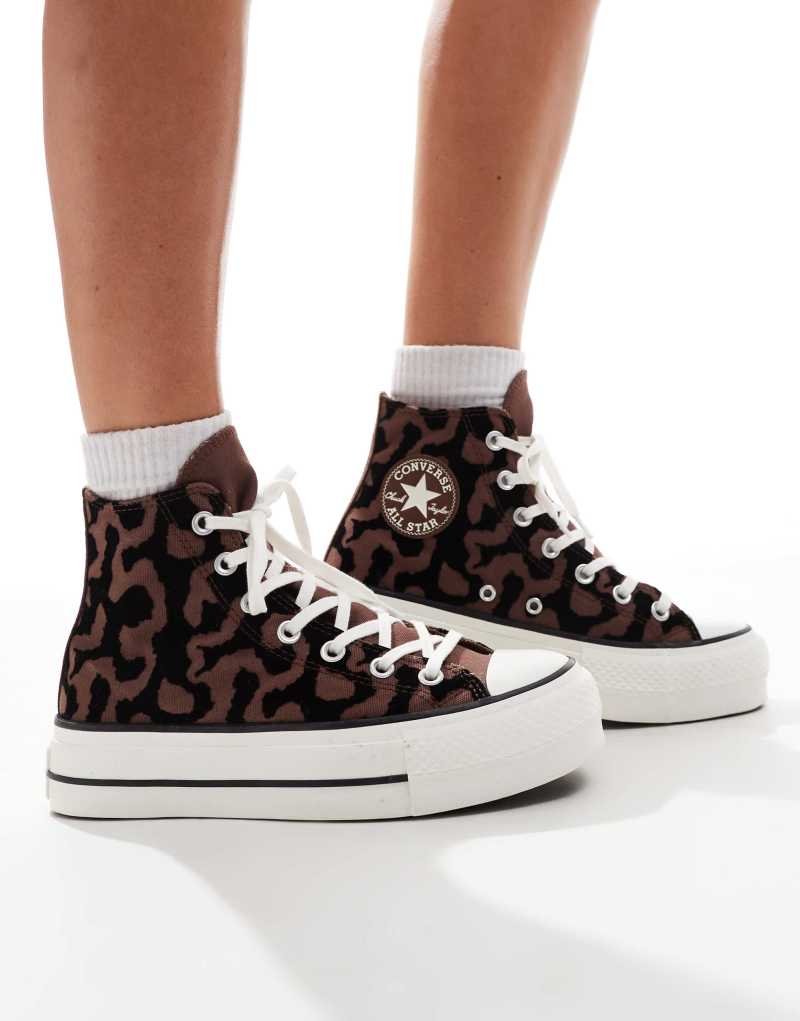 Converse Chuck Taylor All Star Lift Platform sneakers in leopard remix Converse