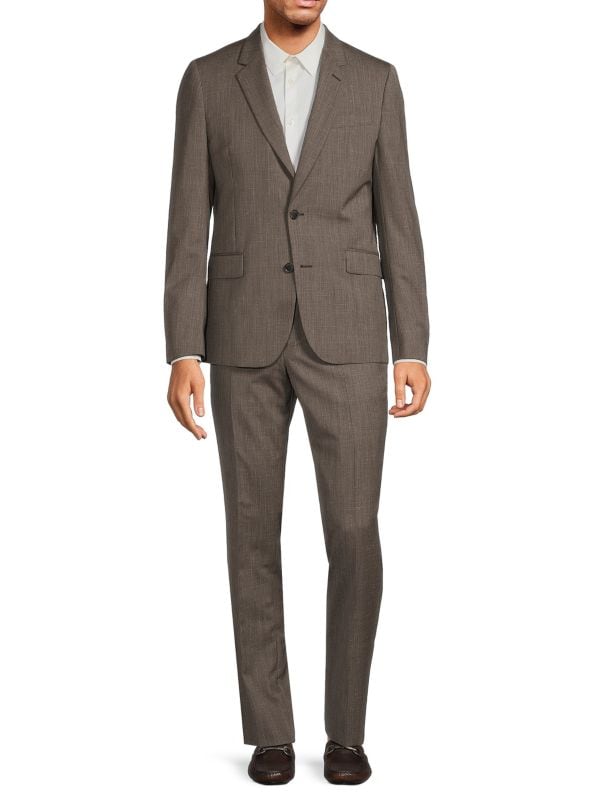 Костюм tailored fit с текстурой от Paul Smith, 99% хлопок, с подкладкой, производство Португалия Paul Smith