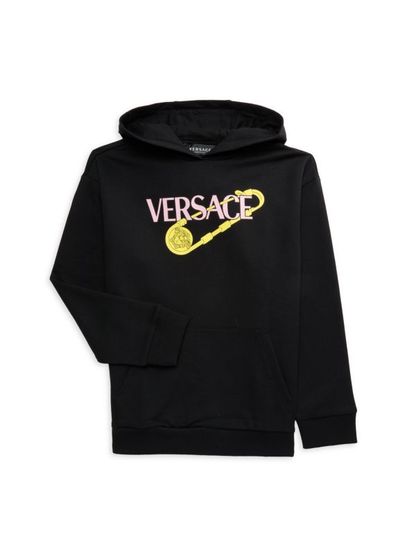 Худи из флиса для мальчиков Versace с логотипом, дышащий хлопок, Италия Versace