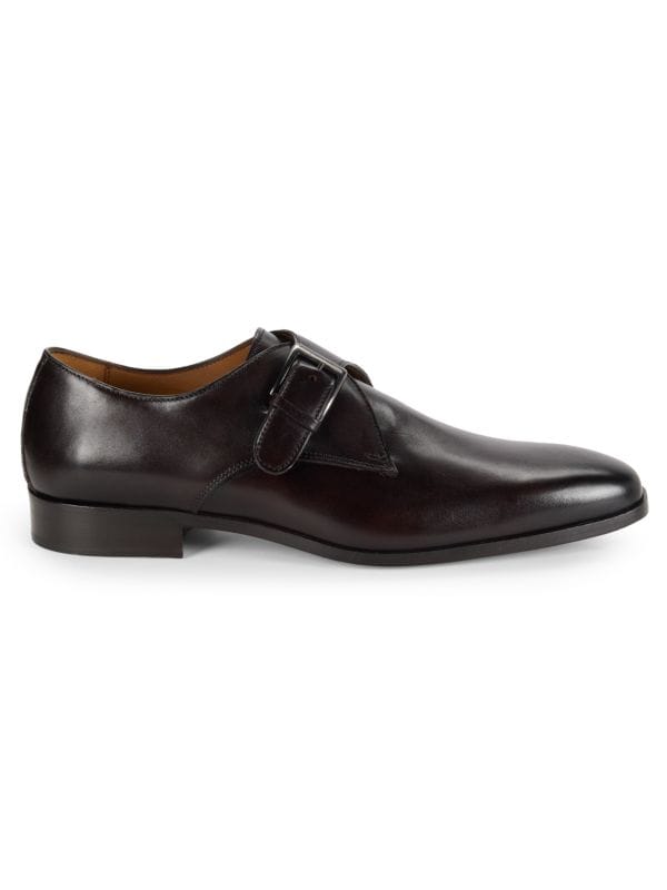 Мужские кожаные туфли Monk Strap с закругленным носком и пряжкой от Saks Fifth Avenue Saks Fifth Avenue