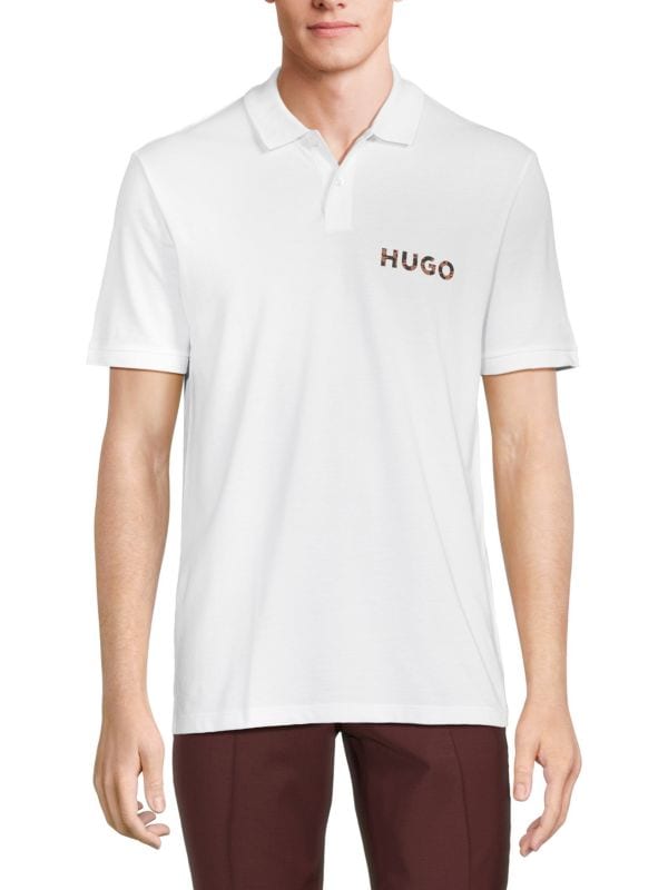 Поло Hugo Boss Regular Fit с логотипом, хлопок, классическая посадка, короткие рукава Hugo Boss