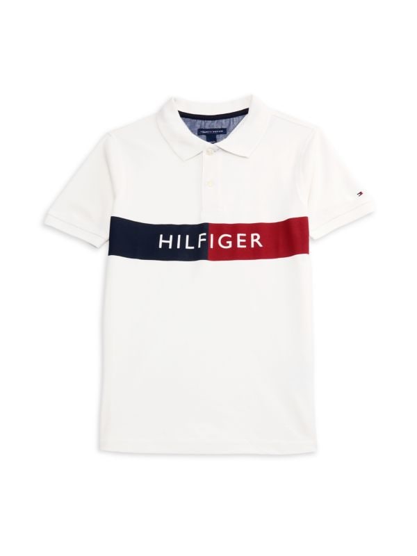 Поло для мальчиков Tommy Hilfiger из 100% хлопка с короткими рукавами и логотипом Tommy Hilfiger