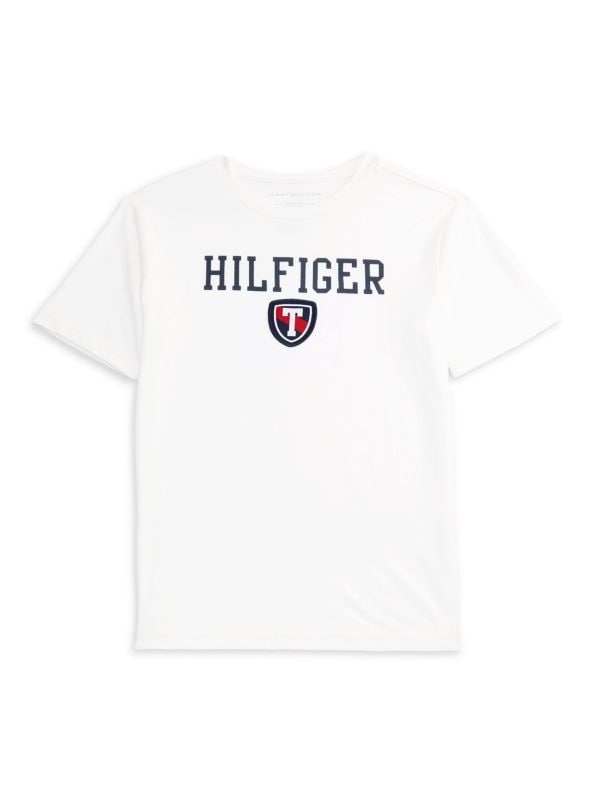 Футболка для мальчиков Tommy Hilfiger с логотипом, круглый вырез, короткие рукава, 100% хлопок Tommy Hilfiger