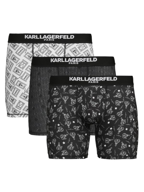 3-Pack Logo Band Boxer Briefs Karl Lagerfeld Paris