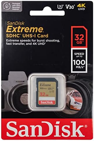 SanDisk 32GB Extreme SDHC Memory Card Works with Pentax K-3 Mark III Cameras (Mark iii, Mark III Monochrome) (SDSDXVT-032G-GNCIN) Bundle with (1) Everything But Stromboli MicroSD & SDHC Card Reader Everything But Stromboli