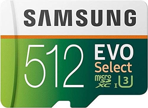 SAMSUNG EVO Select Micro SD Memory Card with Adapter, 512GB microSDXC UHS-I U3 100MB/s Full HD & 4K UHD for Photos, Videos, Music Storage, MB-ME512HA Samsung