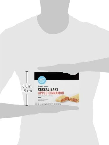 Amazon Brand - Happy Belly Fruit & Grain Cereal Bars, Apple Cinnamon, 1.3 Oz, 8 Count Happy Belly