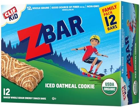 CLIF Kid Zbar - Iced Oatmeal Cookie - Soft Baked Whole Grain Snack Bars - USDA Organic - Non-GMO - Plant-Based - 1.27 oz. (12 Pack) Clif Kid ZBar