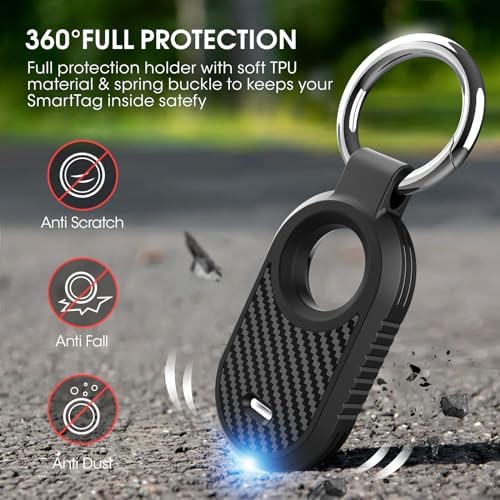 2-Pack SmartTag2 Holder, Advanced Materials Anti-Drop & Anti-Scratch, with Carbon Fiber Pattern Designed for Samsung Galaxy SmartTag 2 Case Keychain Smart Tag 2 Case Pautas