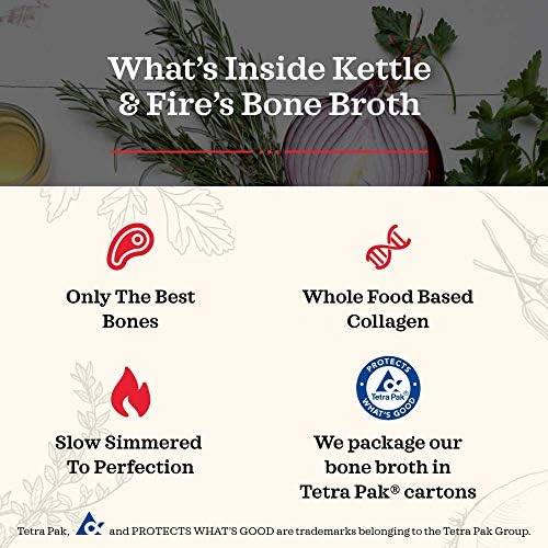 Kettle and Fire Beef Cooking Broth, Keto, Paleo, and Whole 30 Approved, Gluten Free, High in Protein and Collagen, 2 Pack (32 Ounces) Kettle & Fire