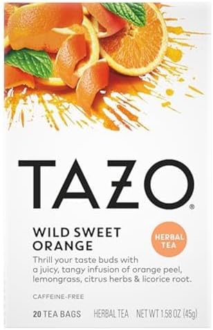 Чайный пакетик Wild Sweet Orange: травяной, без кофеина, 20 шт Tazo