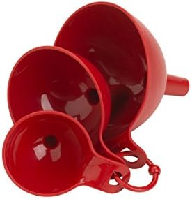 Goodcook Good Cook 3-Piece Plastic Funnel Set Kitchen Tool, Small, Red GoodCook