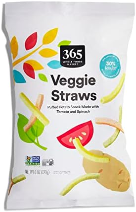 365 by Whole Foods Market, Original Veggie Straws, 6 Ounce 365 by Whole Foods Market