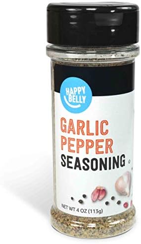 Amazon Brand - Happy Belly Black Garlic Pepper, 4 ounce (Pack of 1) Happy Belly