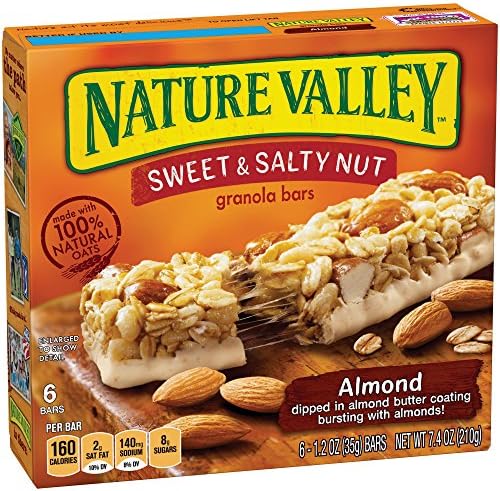 Nature Valley Granola Bars, Sweet and Salty Nut, Almond, 6 Bars, 7.2 OZ (Pack of 8) Nature Valley