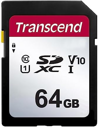 Transcend 64GB, SDXC UHS-I Memory Card, Compatible with Nikon D80 Digital Camera Memory Card - Class 10, U1, 100MB/s, 300 Series Transcend