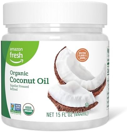 Amazon Fresh, Organic Refined Coconut Oil, 15 Fl Oz (Previously Happy Belly, Packaging May Vary) Amazon Fresh