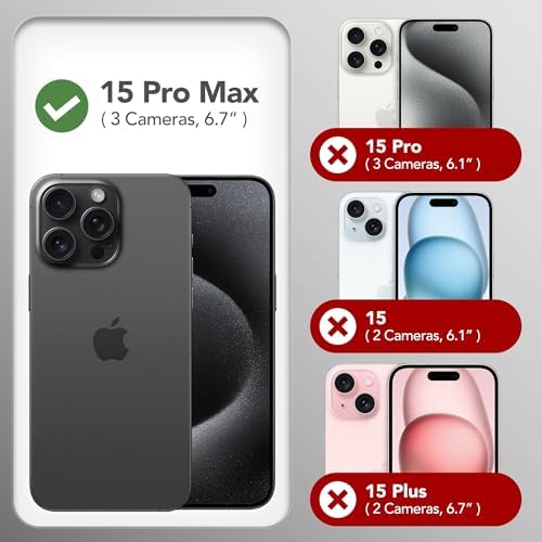 Силиконовый чехол для iPhone 15 Pro Max, совместимый с MagSafe, с 2 защитными стеклами и 2 защитными накладками для камеры, с мягкой подкладкой GONEZ