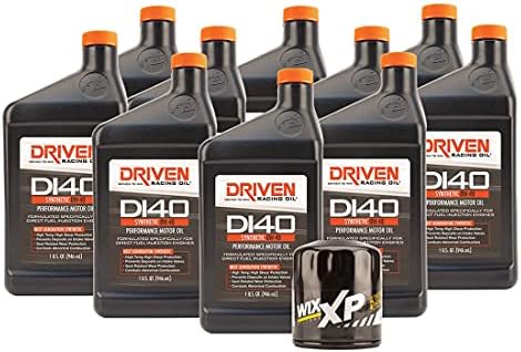 Driven Racing Oil DI40 Direct Injection Synthetic 0w-40 Oil Change Kit for 2019 Gen V GM LT1 LT4 LT5 Engines with 10 Quarts of Motor Oil and Wix WL10290XP Oil Filter Driven Racing Oil