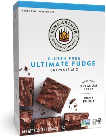 King Arthur, Gluten Free Fudge Brownie Mix, Certified Gluten-Free, Non-GMO Project Verified, Certified Kosher, 17 Ounces (Pack of 2) King Arthur