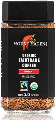 Mount Hagen 3.53oz Organic Freeze Dried Instant Coffee | Eco-friendly, Fair-Trade Coffee Made From Organic Medium Roast Arabica Beans [3.53oz Jar] Mount Hagen