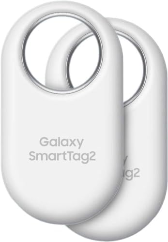 Samsung SmartTag2 (2023) Bluetooth + UWB, IP67 Water and Dust Resistant, Findable via App, 1.5 Year Battery Life (2-Pack) - White Samsung