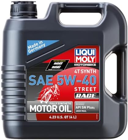 LIQUI MOLY Motorbike 4T Synth 5W-40 Street Race | 4 L | Motorcycle Fully synthetic engine oil | SKU: 20076 Liqui Moly