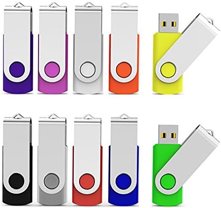 Aiibe 2GB Flash Drive USB Flash Drive Thumb Drives 2G USB 2.0 Memory Stick Wholesale/Lot/Bulk (2GB, 10 Pack, Blue) Aiibe