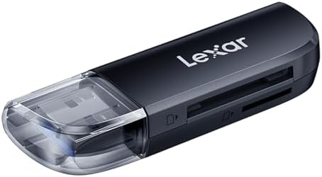 Lexar Dual Slot USB-A Reader, USB 3.2 Gen 1 Up to 104MB/s, USB-A for SD/MicroSD/SDHC/SDXC Camera Card Reader Adapter, OTG MicroSD Card Reader for PC/Laptop/Tablet Lexar