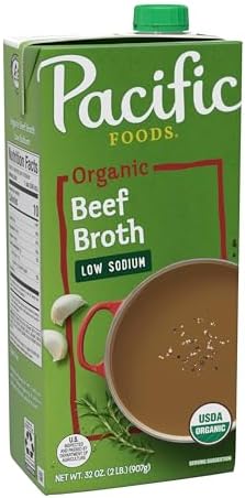 Pacific Foods Low Sodium Organic Beef Broth, 32 oz Carton Pacific Foods