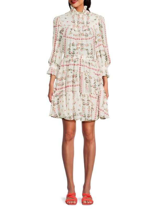 Floral Tiered Silk Mini Dress Etro